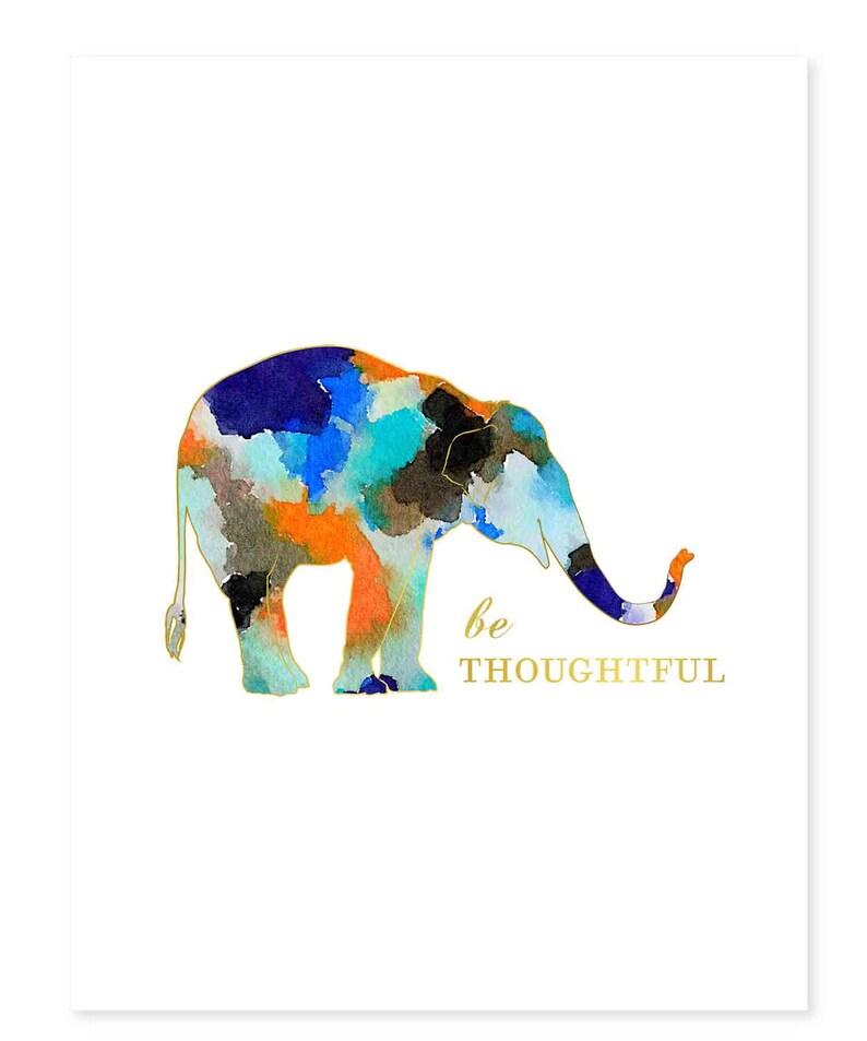 Watercolor Boys Nursery Wall Art, Animal Nursery Art, Boy Nursery Decor, Elephant Nursery Art, Giraffe Print, Blue Orange Abstract Art Print image 3