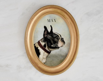 Boston terrier art Personalized gift for dog mom custom pet portrait dog oil painting pet memorial gift dog lover gift Christmas gift for