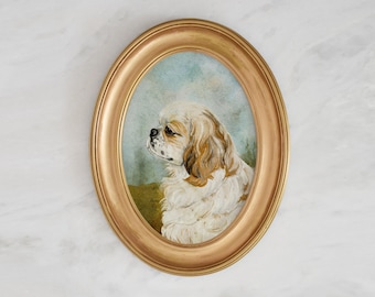 Pekingese Art Personalized pet portrait gift dog mom custom dog oil painting memorial gift dog lover gift pet painting chinoiserie wall art