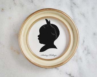 First Mothers Day Gift Custom Silhouette portrait of child Gift for mom or grandma Girls room decor Custom family portrait Personalized