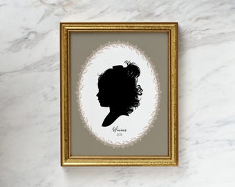 Christmas Silhouette portrait Custom child Silhouette holiday gift ideas 2025 baby keepsake Personalized christmas wall art for mom grandma
