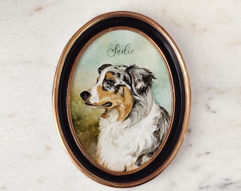 Australian shepherd Art Personalized pet portrait gift dog mom custom dog oil painting memorial gift dog lover gift pet oil painting