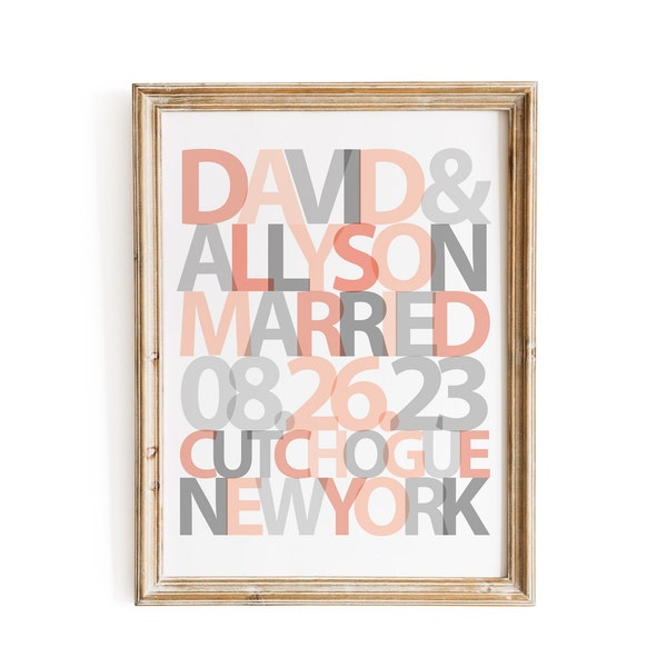 Personalized Wedding Gift Art Print, Custom Wedding Gift, Wedding Gift for Couple, Engagement Gift, Bridal Shower Gift, Anniversary Present