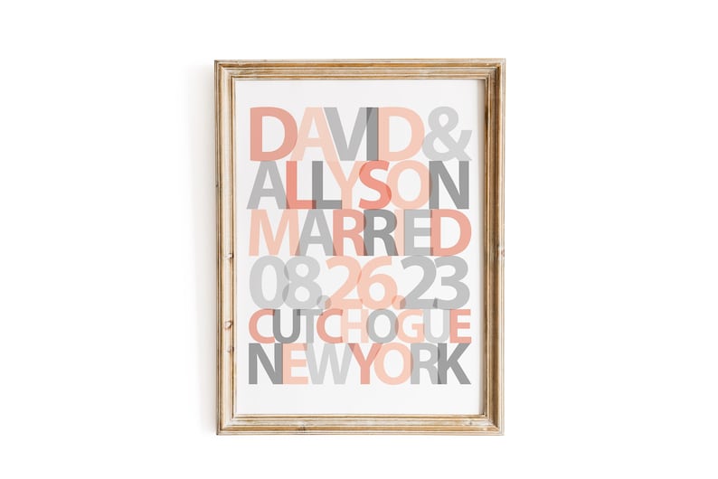 Personalized Wedding Gift Art Print, Custom Wedding Gift, Wedding Gift for Couple, Engagement Gift, Bridal Shower Gift, Anniversary Present image 1