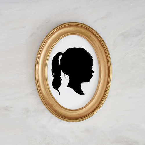 Portrait Silhouette personnalisé Silhouette impression enfant Portrait de famille personnalisé Cadeau de Noël personnalisé pour maman ou grand-mère Déco chambre fille