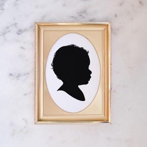Custom Silhouette Printable, digital portrait silhouette child personalized wall art christmas gift for grandparents personalized silhouette