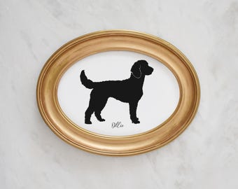 Goldendoodle print Personalized dog silhouette portrait Dog portrait personalized gift for pet parent dog mom gift silhouette golden doodle