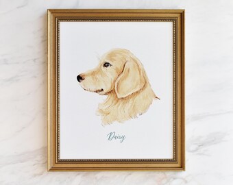 Golden retriever art Custom dog painting Dog portrait Watercolor dog painting Pet portrait from photo Pet loss gift for dog lover pet parent