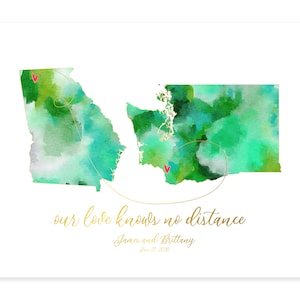 long distance relationship, mothers day gift, gift for mom, custom map wall art, Wedding gift for couple, Long Distance Gift, map washington