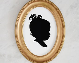 Custom Silhouette portrait Child Silhouette baby Personalized mothers day gift for mom girl vintage print décor coquette room décor monogram