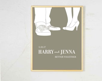 Personalized Wedding Gift for Couple, wedding gift for women, personalized wedding wall art, wedding gift art print, engagement gift for her