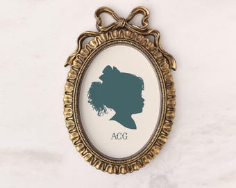 Faceless portrait Silhouette customs portrait Silhouette child Custom family portrait grandmillenial style prints for mom grandma Girls room