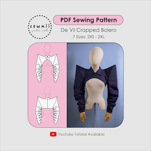 De Vil Cropped Bolero - Sewing Pattern - Digital PDF