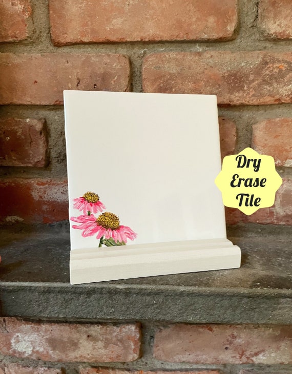 Decorative Dry Erase Board Floral Dry Erase Tile Whiteboard Etsy