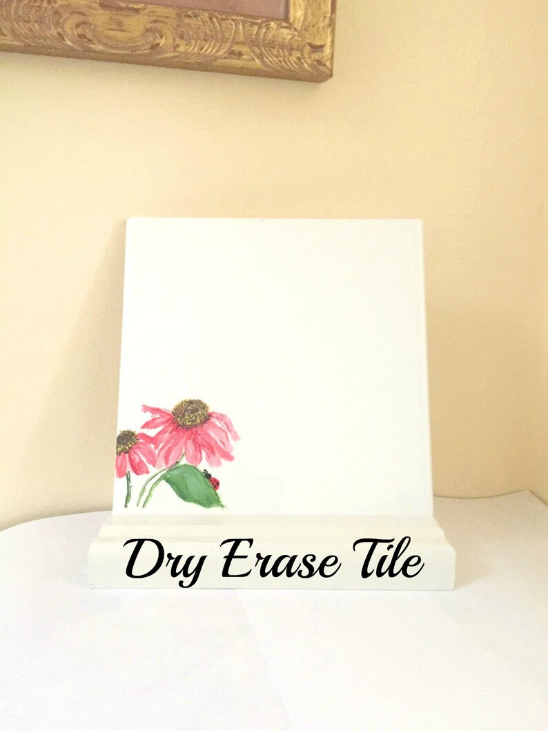 Decorative Dry Erase Board Floral Dry Erase Tile Whiteboard Etsy