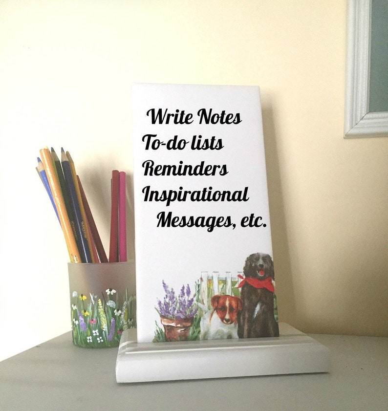 Dog Dry Erase Tile Desktop Small Board Decorative Whiteboard Desk Accessories Pretty Office Supplies Decor