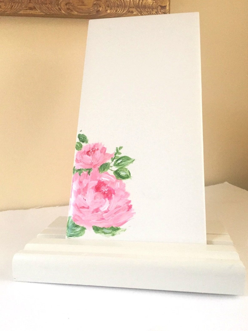 Message Board Desktop Dry Erase Tile with Stand Whiteboard Floral Dry Erase Board Pretty Desk Accessories Kitchen Menu Board