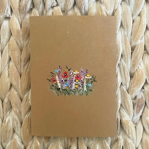 Hand-Painted Floral Blank Card, Kraft Paper Cards, Rustic Cards, Blank Card Set, Wildflower Note Cards, All Occasion Cards, Thank You Card image 4
