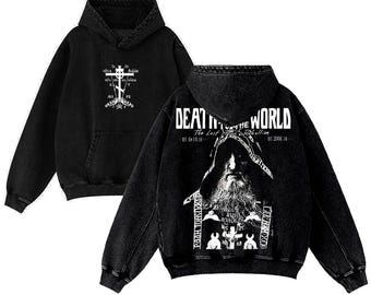 Ascetic Faith “death to the World” Vintage Washed Oversized Hoodie