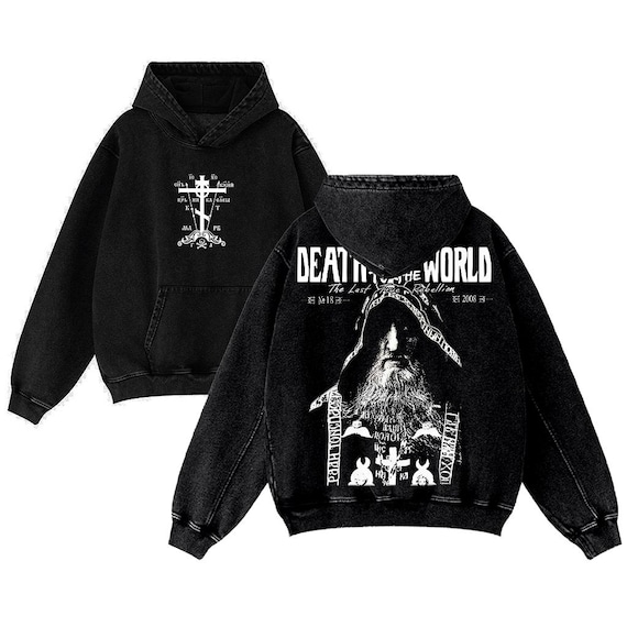 Ascetic Faith “death to the World” Vintage Washed Oversized Hoodie