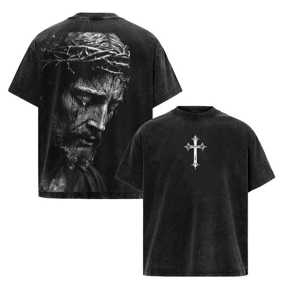 Jesus Christ Cry Washed T-shirt: Christian Streetwear, Oversized