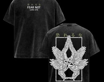 Fear Not Luke 2:10 Seraphim Washed Christian Tee