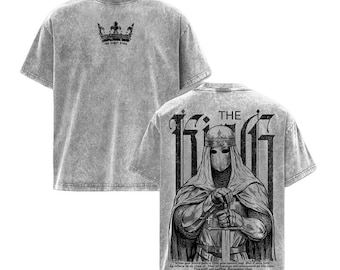 Baldwin IV Leper King Vintage Washed Shirt – Jerusalem Cross Crusader Graphic Tee, Medieval Christian Streetwear Unisex