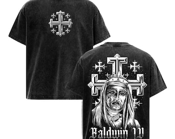 Camiseta extragrande vintage lavada Baldwin IV Jerusalem King