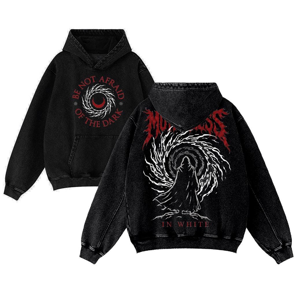 デヴィッド・ニッセン, Nissen, Out of Darknessプリント Motionless in White Afraid of the Dark Hoodie Washed - Etsy