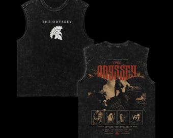 The Odyssey Vintage Washed T-Shirt, Greek Mythology Warrior Tee, Epic Movie Graphic Shirt