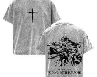 Riding With Purpose – Proverbs 19:21 Christian Oversized Tee