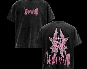 Camisa cristiana lavada oversize para hombre "No tengas miedo"
