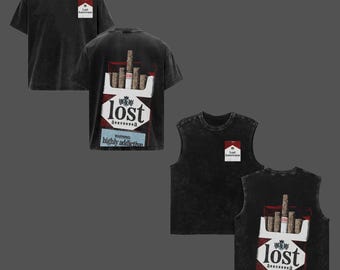 Camiseta lavada MGK Lost Americana, camiseta gráfica pop punk, sudadera con capucha estilo streetwear grunge Y2K