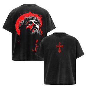 Jesus Christ Cry Washed T-shirt: Christian Streetwear, Oversized