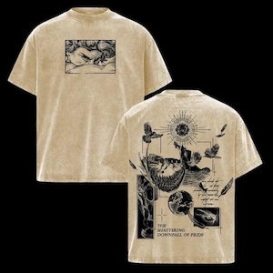 Fallen Angel Eye Vintage Washed T-Shirt – Dark Gothic Angel Graphic Tee image 3