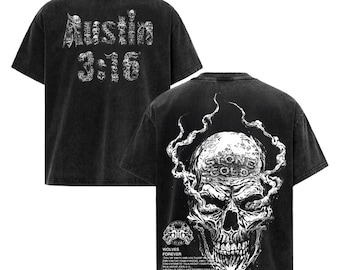 Vintage Y2K 00s Stone Cold Texas Venom 101 Proof Skull WWF Long