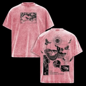 Fallen Angel Eye Vintage Washed T-Shirt – Dark Gothic Angel Graphic Tee image 4