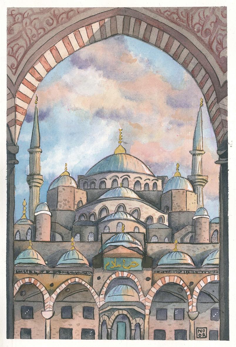 Blue Mosque Painting - Etsy