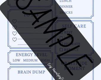 ADHD Daily Planner | Printable Mental Health Journal | Mood Tracker + Meal Tracker | Neurodivergent Friendly | Instant Download — *BLUE*