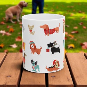 Christmas Dog Mug - Cute Dog Design for Dog Parents, Pet Gifts, Christmas Coffee Mug, Dog-Themed Cup, Gifts for Animal Lovers