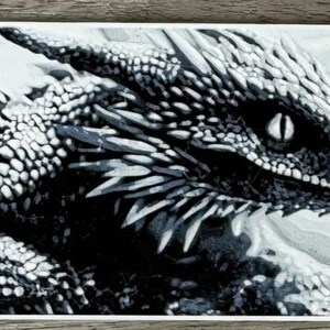 Monochrome Dragon Eye 3D Printed Bookmark