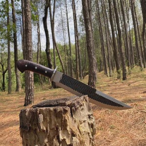 Handmade Carbon Steel Bowie Knife | Tactical Hunting Knife | Full Tang Outdoor Survival Knife | Camping Gift for Him
