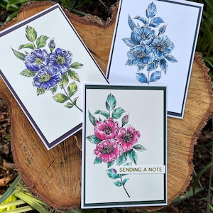 Handmade letterpressed floral spray cards