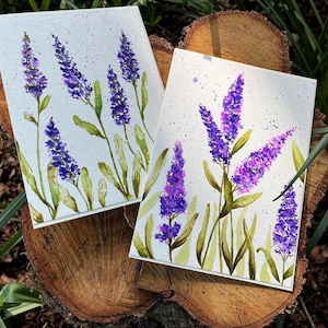Hand painted lavender field cards (5x7 cards)