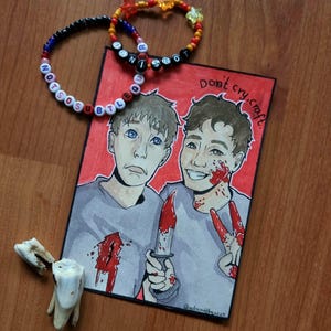 Don&#39;t cry, CRAFT- Dan and Phil art print A5