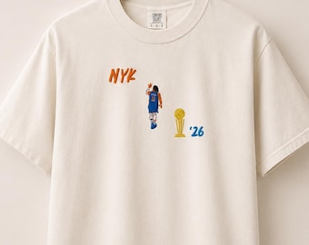 Brunson Oversized Faded T-Shirt | Finals | Embroidered | Knick Championship '26 | Limited Edition