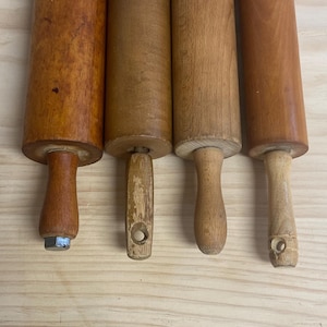 Vintage Wooden Rolling Pins | Rustic Farmhouse Kitchen Decor | Antique Baking Tool | Primitive Country Style | Baker&#39;s Gift