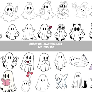 GHOST SVG, Halloween svg, Ghosts svg, Ghost svg bundle, Hanging Ghosts, Ghost Clipart, Cute ghost cut files, Halloween ghost Design