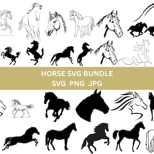 Horse Svg Bundle, Horse Head svg, Horse Silhouette, Horse Png Bundle, Horseshoe SVG, Animal Svg, Cutting Files for Cricut Silhouette Jpeg