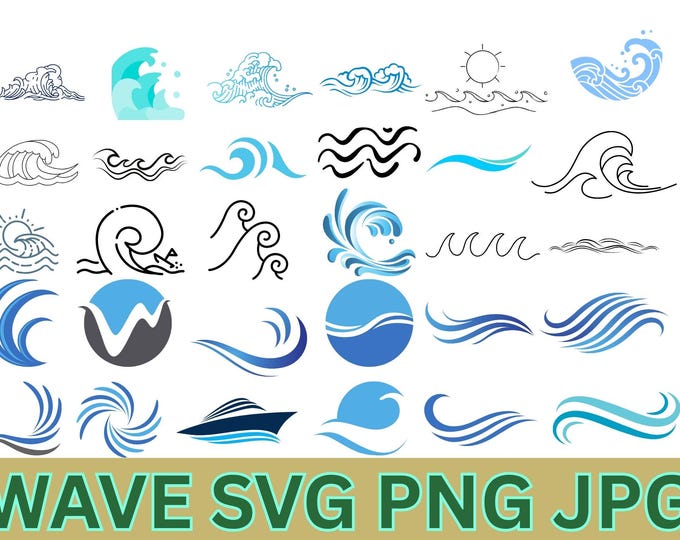 Japanese Waves Svg, the Great Wave Svg, Wave Svg Bundle, Ocean Wave Svg ...